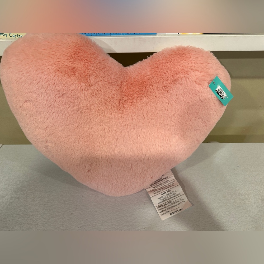 Brand new heart shaped pillow pink